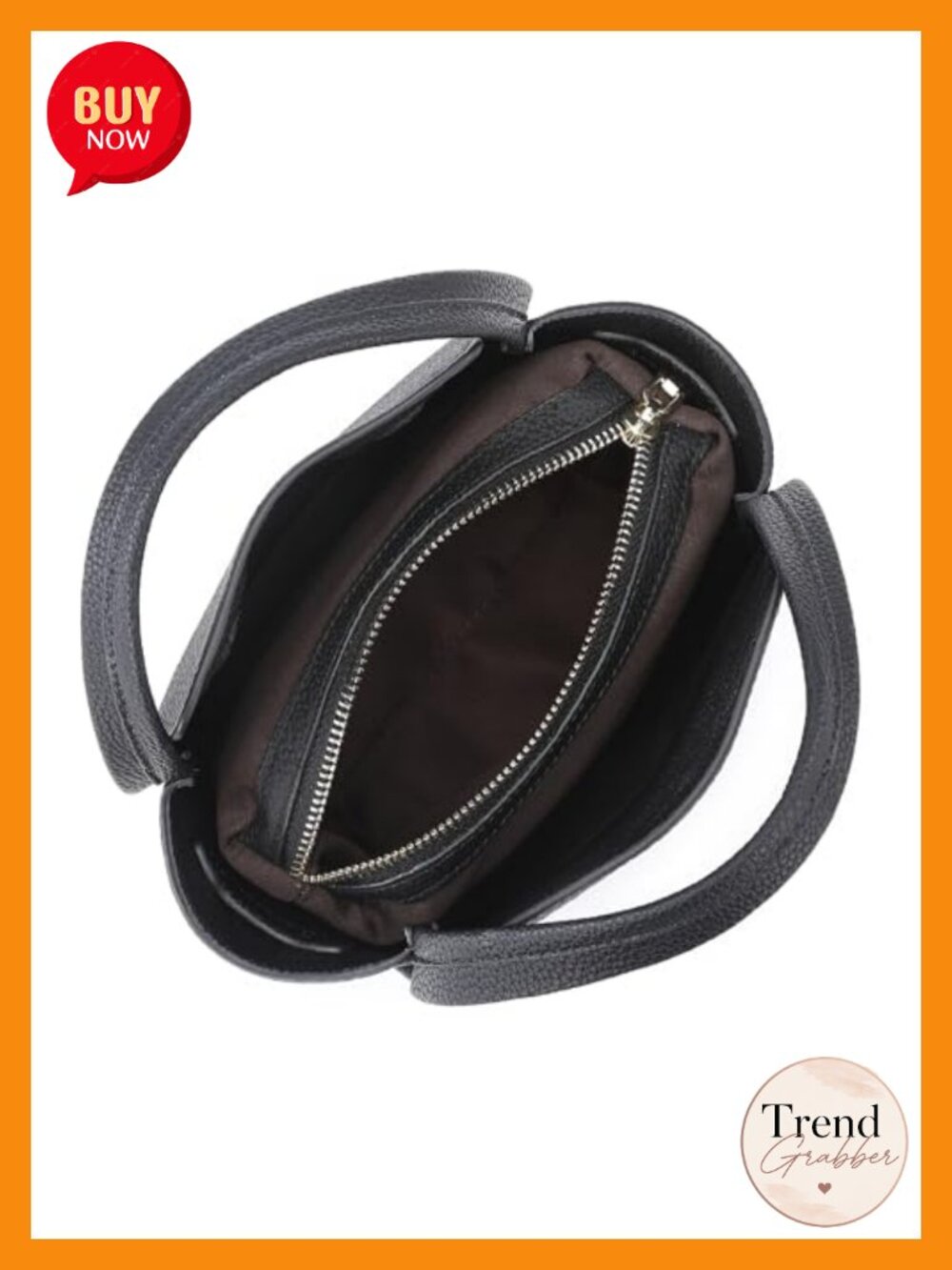 Genuine Top Grain Leather Mini Tote Bag with Crossbody Strap - Picture 6 of 6